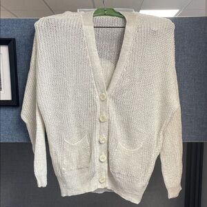 Cream grandpa cardigan sweater